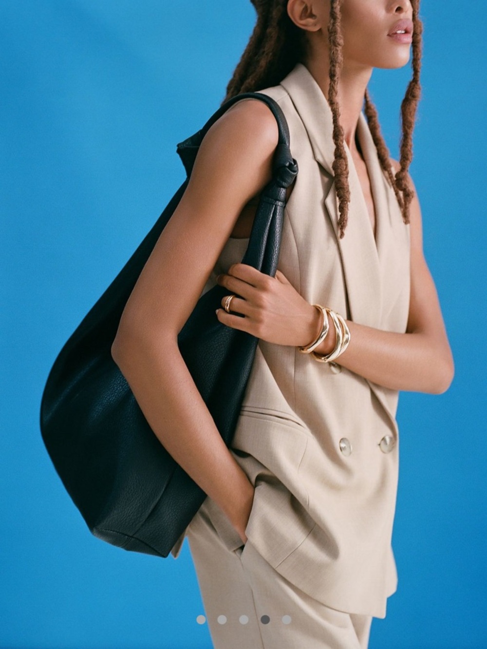 Anthropologie The love knot slouchy Bag in Navy